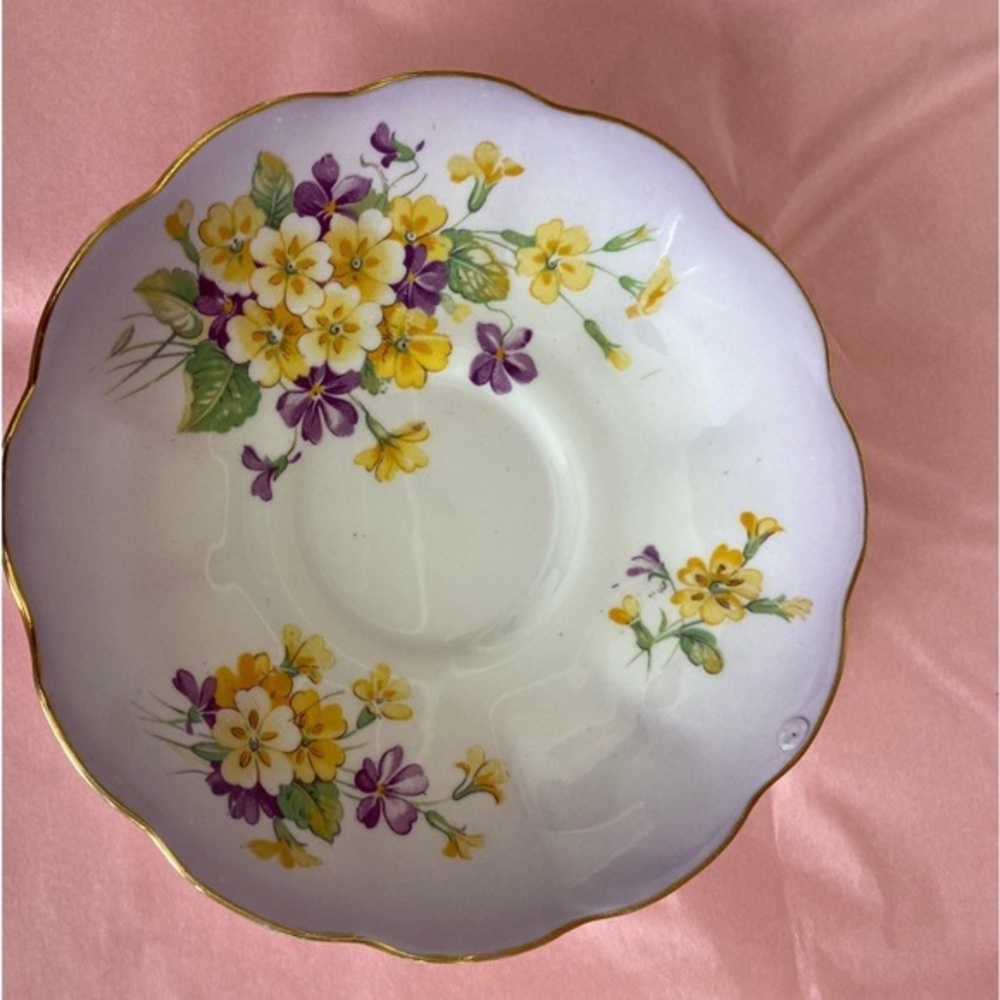 Royal Albert Bone China Lavender Ombré Teacup and Saucer in Primulette Pattern - Picture 6 of 10